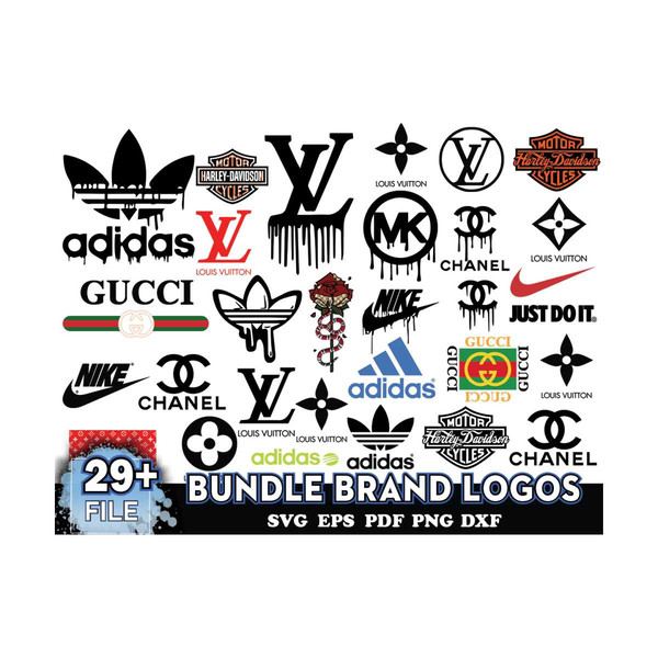 Logo Brand Bundle Svg, Gucci, Chanel, Adidas svg files - Inspire Uplift