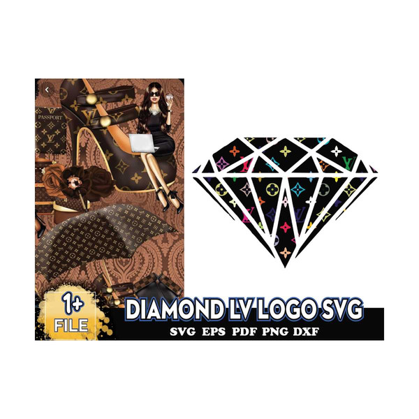 LV Brown Diamond Logo Svg, Diamond Logo Svg, LV Logo Svg, Lo - Inspire  Uplift