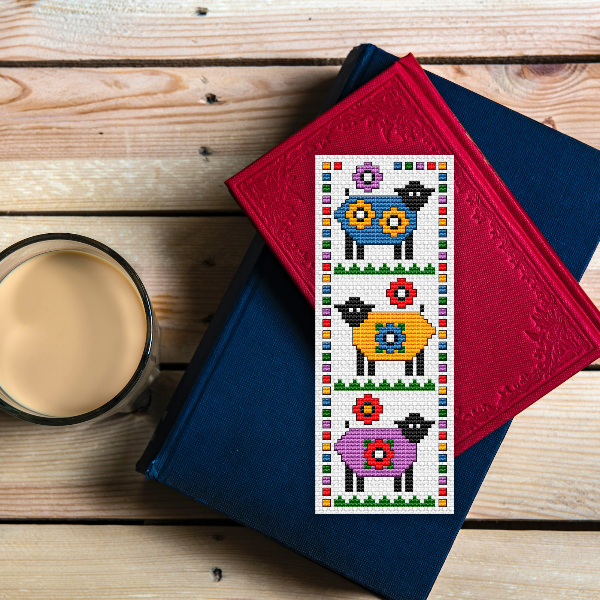 embroidery pattern bookmark sheep