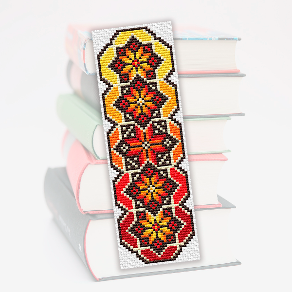 cross stitch bookmark pattern boho ornament