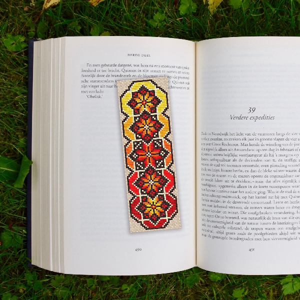 ornamental cross stitch bookmark pattern folk art