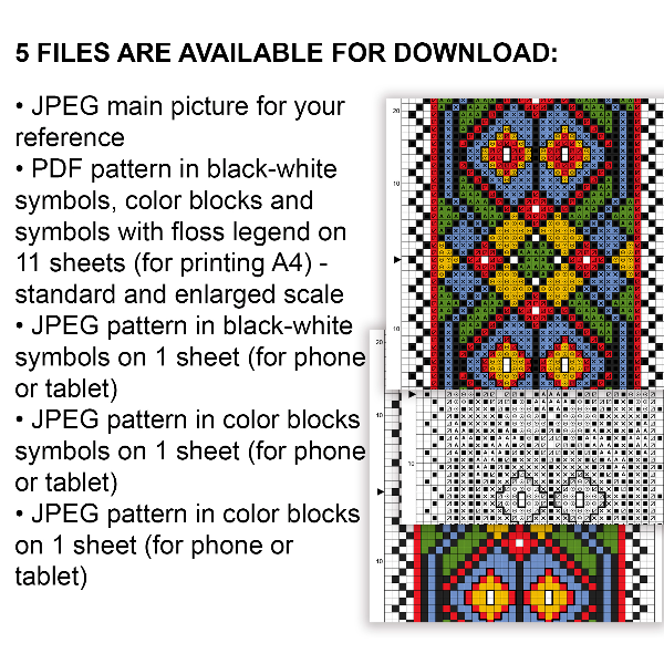 cross stitch bookmark pattern  folk art ornament.jpg