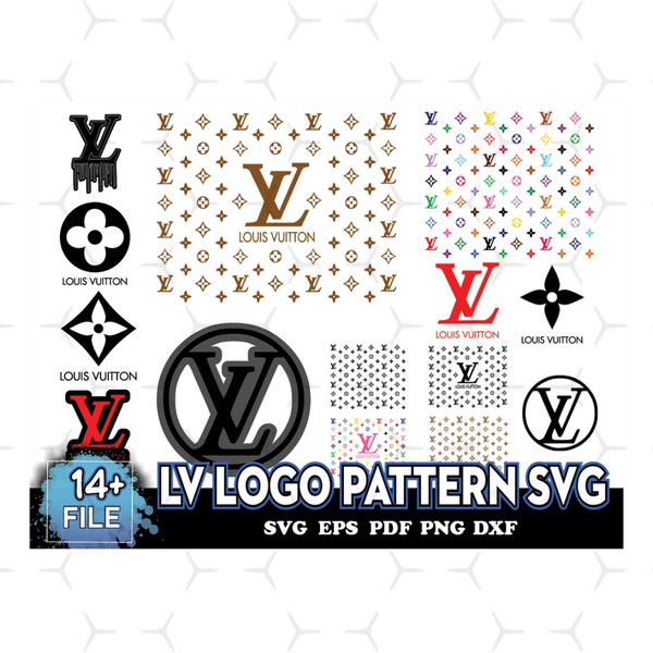 Bundle LV Pattern Svg, Trending Svg, Louis Vuitton Svg, Louis Vuitton Logo  Svg, LV Logo Bundle, Dripping LV Svg, LV