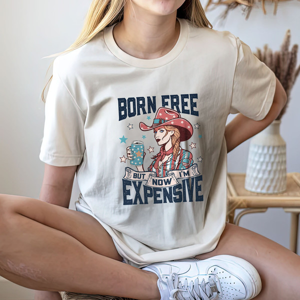 Born Free but Now I’m Expensive Graphic Tee, Fourth of July Tshirt, Memorial Day Tee, Patriotic USA Shirts, Cartoon Graphic Tee, 4th of July - 2.jpg