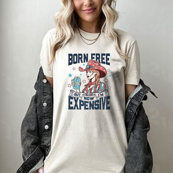 Born Free but Now I’m Expensive Graphic Tee, Fourth of July Tshirt, Memorial Day Tee, Patriotic USA Shirts, Cartoon Graphic Tee, 4th of July - 3.jpg