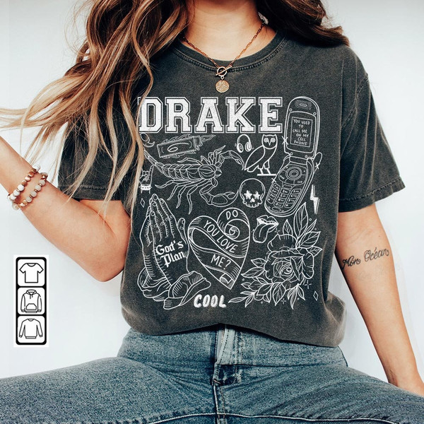 Drake Doodle Art Shirt, Vintage Arctic Drake Merch Album Lyrics Sweatshirt Hoodie, Drake Tattoos Tour 2023 DA3004DT - 1.jpg