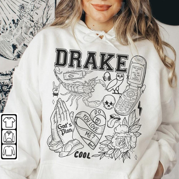 Drake Doodle Art Shirt, Vintage Arctic Drake Merch Album Lyrics Sweatshirt Hoodie, Drake Tattoos Tour 2023 DA3004DT - 4.jpg