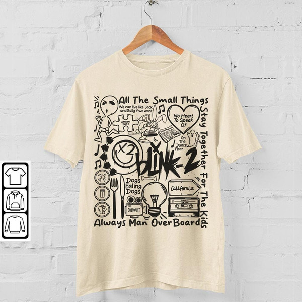 Blink 182 Doodle Art Shirt, Vintage Blink 182 Merch Album Lyric Art Sweatshirt Hoodie, Blink-182 Tour 2023 DOA2504DT - 4.jpg