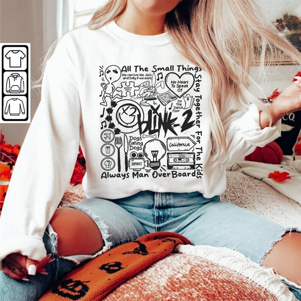 Blink 182 Doodle Art Shirt, Vintage Blink 182 Merch Album Lyric Art Sweatshirt Hoodie, Blink-182 Tour 2023 DOA2504DT - 5.jpg