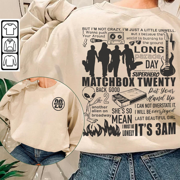 Matchbox Twenty Doodle Art Shirt, 2 Side Vintage Matchbox Twenty Merch Lyric Album Sweatshirt Hoodie, Matchbox Twenty Tattoo Tour DA1505DT - 1.jpg
