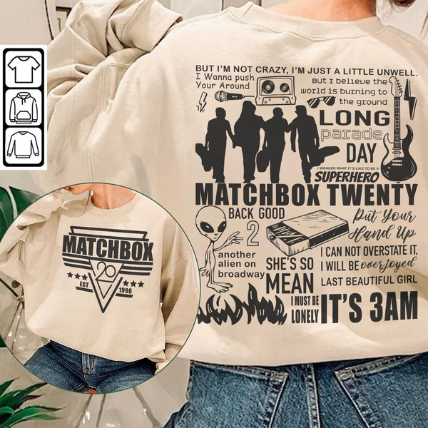Matchbox Twenty Doodle Art Shirt, 2 Side Vintage Matchbox Twenty Merch Lyrics Album Sweatshirt Hoodie, Matchbox Twenty Tattoo Tour DA1505DT - 2.jpg