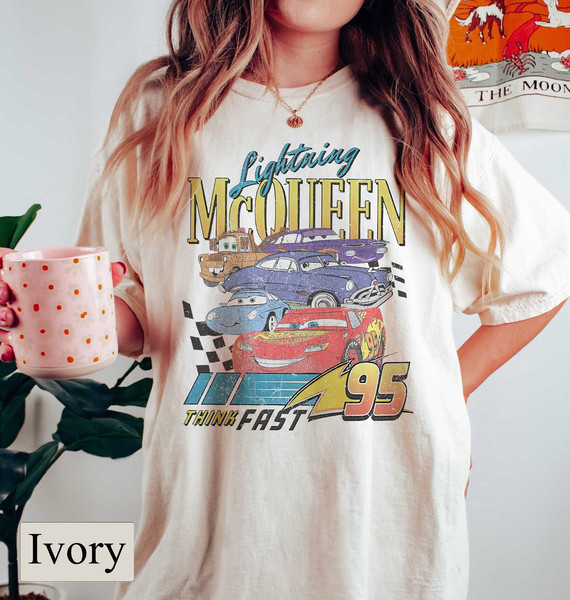 Comfort Retro Lightning McQueen Tee, Disney Cars Shirt, Cars Land Shirt, Cars Birthday Shirt, Disney Family Vacation Shirt, Gift for Friends - 1.jpg