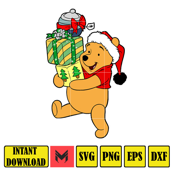 Winnie Pooh Christmas Svg, Christmas Svg, Christmas Pooh svg, Winnie The Pooh Christmas cricut, Instant Download (84).jpg