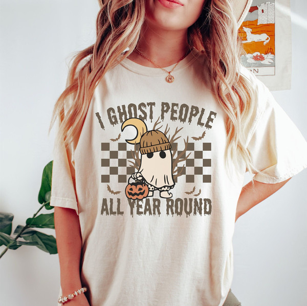 Ghost People Year Round, Cool Ghost Halloween  Retro Sublimations, PNG Sublimations, Designs Downloads, Shirt Design, Sublimation Download - 1.jpg