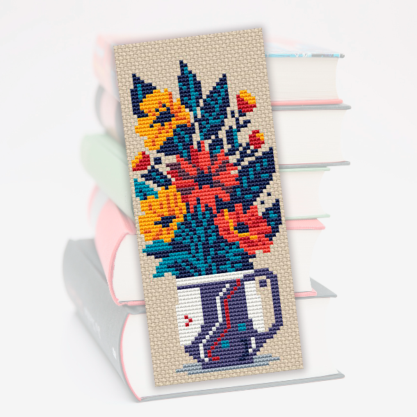 bookmark embroidery pattern flowers