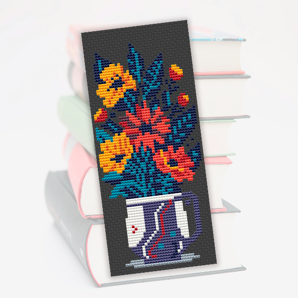 cross stitch bookmark pattern bouquet