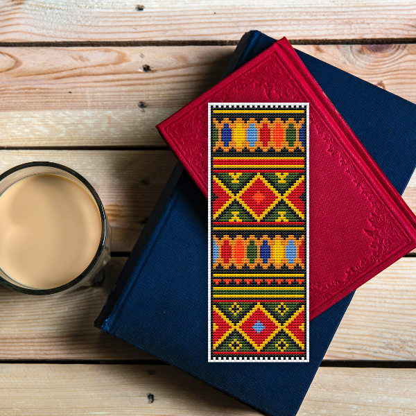 cross stitch bookmark pattern ethnic