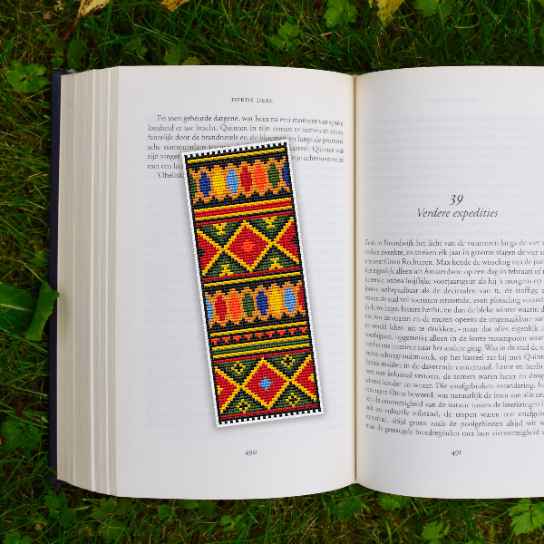 embroidery pattern bookmark african