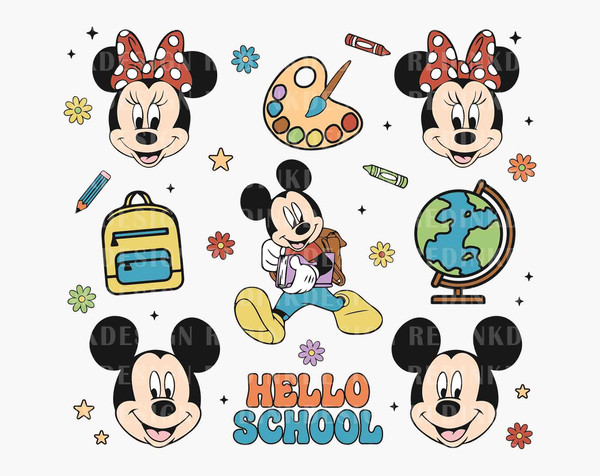 Hello School Svg, Back To School Svg, First Day Svg, Mouse Head Svg, First Day Of School Vibes Svg, School Svg, Teacher Svg, Kids Shirt Svg - 1.jpg