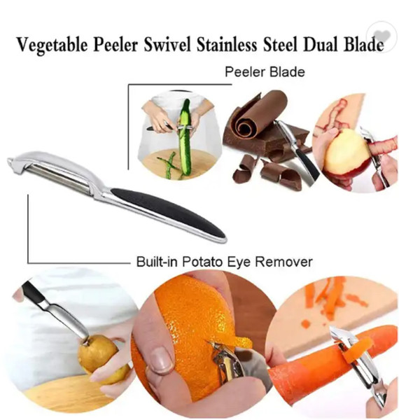 Stainless Steel Swivel vegetable peelers Y-Shaped and P-Shaped Potato  Peelers with Potato Eye Remover kitchen peeler