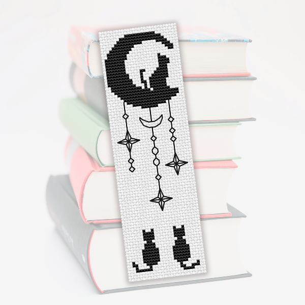 cross stitch bookmark pattern cat