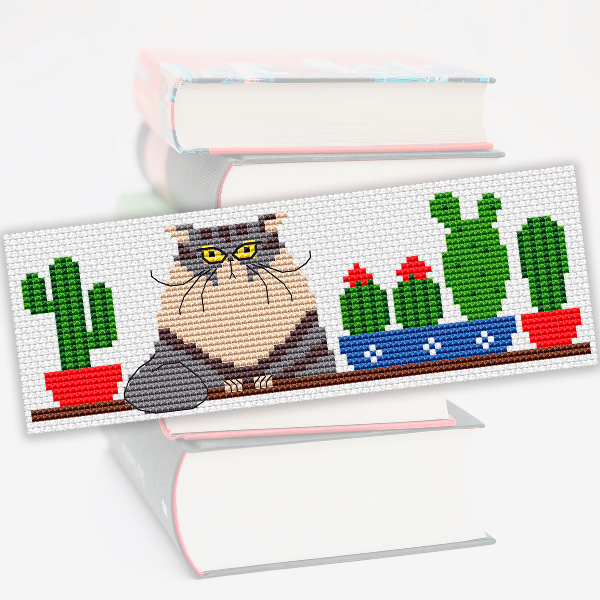 cat cross stitch bookmark pattern