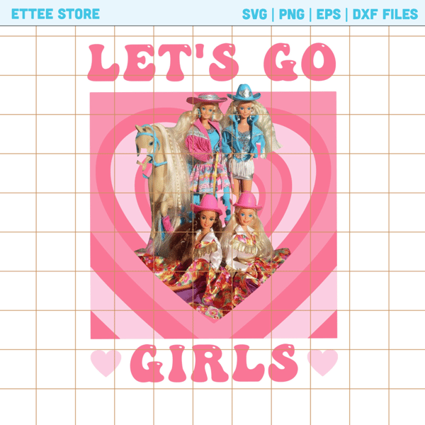 Barbie Digital PNG, Let's Go Girls Barbie png, Barbie Summer, Barbie Movie 2023, Western Girls cut file, Cowgirl Doll png, Barbie Girl Shirt - 1.jpg