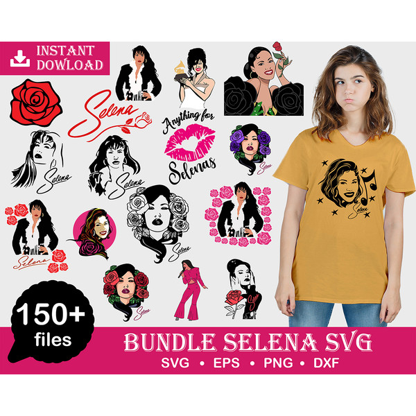 150 Selena Svg, Selena Quintanilla Svg, Selena Silhouette, Selena Art, Selena Shirt, Singer svg.jpg