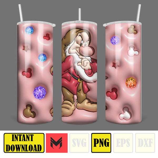 Inflated Mickey and Friends Cartoon Tumbler, Winnie The Pooh Tumbler Wraps 20oz Skinny Sublimation (7).jpg