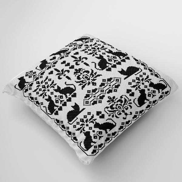 cat cross stitch pillow pattern