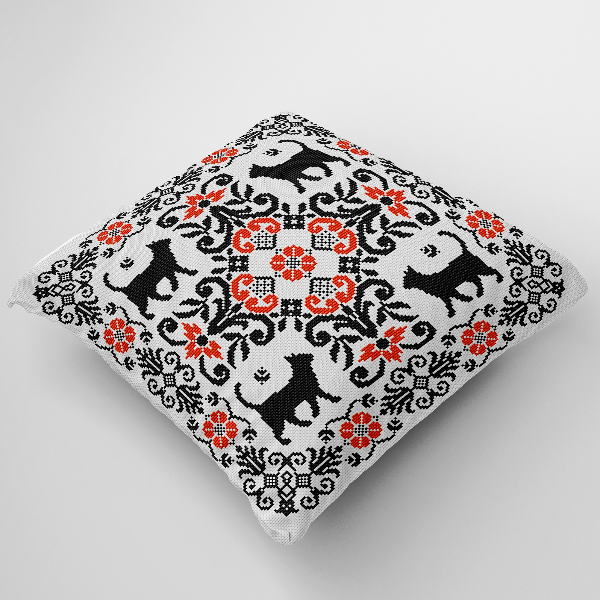 cross stitch pillow pattern cats