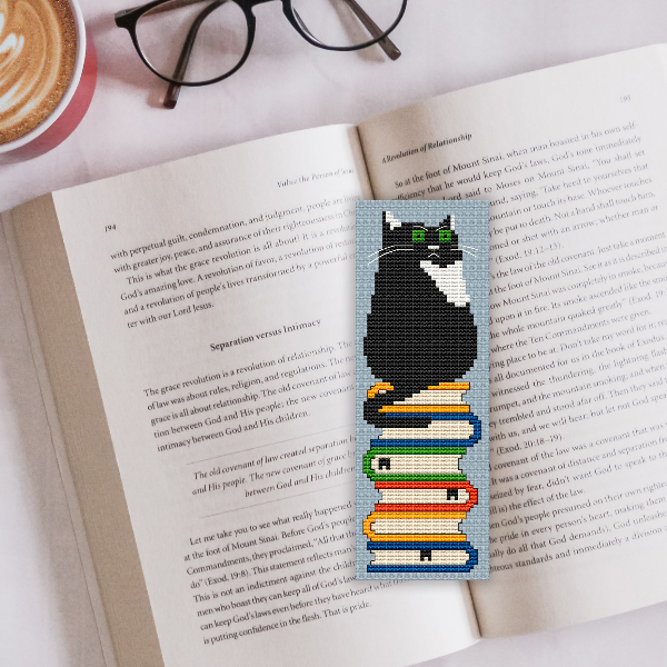 cross stitch bookmark pattern cute cat