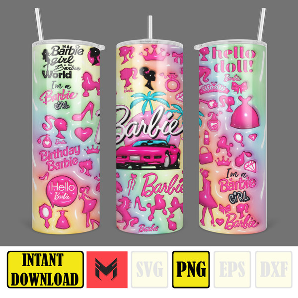 Come On Barbie Let's Go Party Inflated Tumbler Wrap PNG, Barbi Inflated Tumbler PNG, Barbi Doll Skinny Tumbler PNG (6).jpg