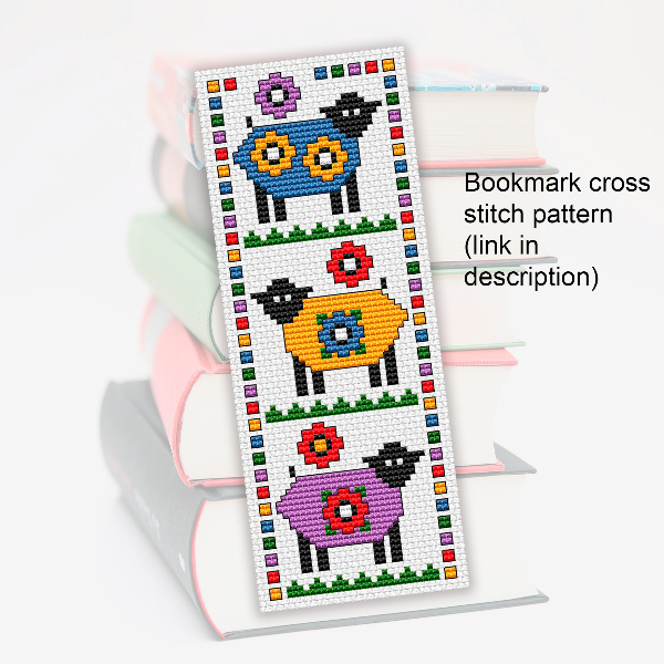 cross stitch bookmark pattern funny sheep