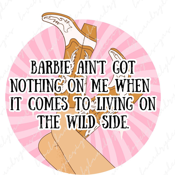 Western Barbie Wild Side PNG, Retro Sassy PNG Digital Download, Cowboy Clipart, Pink Graphic, Western Wear - 1.jpg