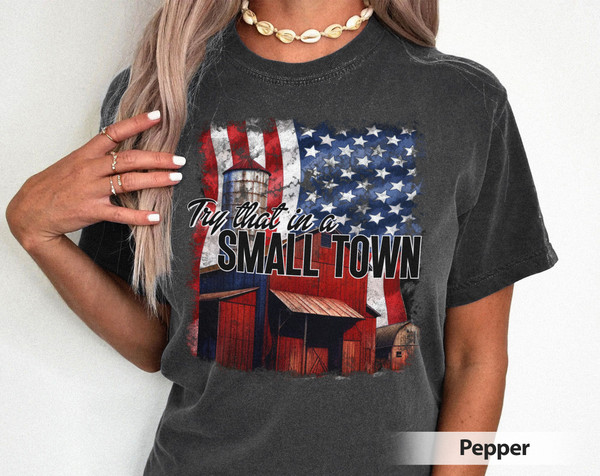 Try That In A Small Town Comfort Colors Shirt, Jason Aldean Shirt, The Aldean Team Shirt, Country Music Shirt, American Flag Shirt - 2.jpg