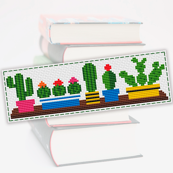 cross stitch bookmark pattern plant