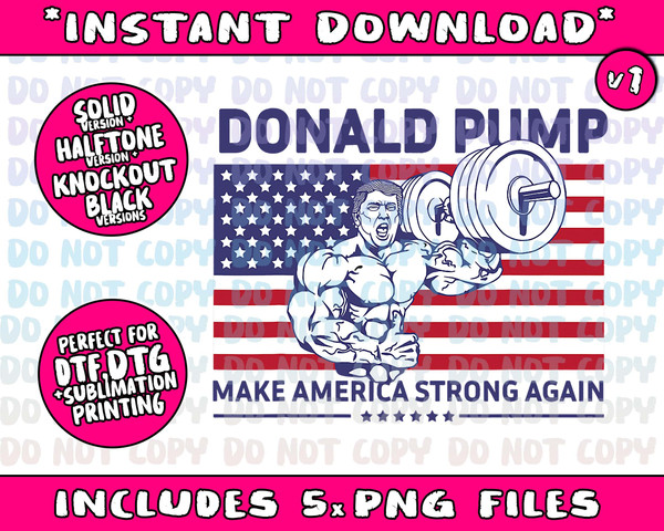 Donald Pump - Donald Trump Weight Lifting Gym Workout ShirtPng Bundle, Trending Png, Popular Printable - 2.jpg