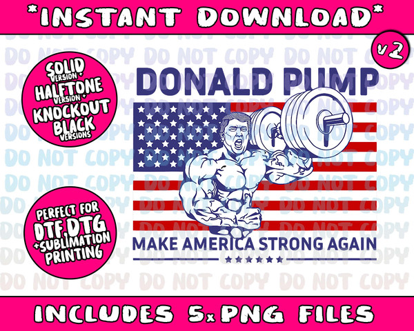 Donald Pump - Donald Trump Weight Lifting Gym Workout ShirtPng Bundle, Trending Png, Popular Printable - 3.jpg