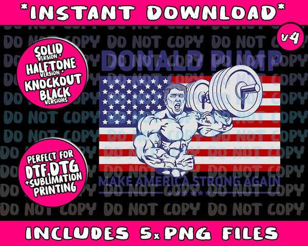 Donald Pump - Donald Trump Weight Lifting Gym Workout ShirtPng Bundle, Trending Png, Popular Printable - 4.jpg