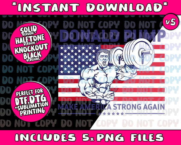 Donald Pump - Donald Trump Weight Lifting Gym Workout ShirtPng Bundle, Trending Png, Popular Printable - 5.jpg