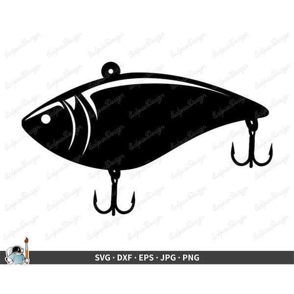 Fishing Lure SVG Clip Art Cut File Silhouette dxf eps png j - Inspire Uplift