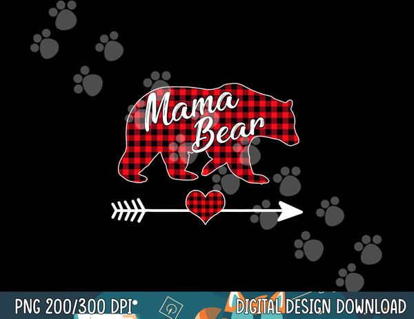 Mama Bear Christmas Pajama Red Buffalo Plaid Family  png,sublimation copy.jpg