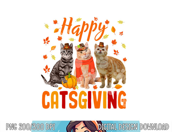 Happy Catsgiving Cute Thanksgiving Cat Wears Pilgrim Hat png, sublimation copy.jpg