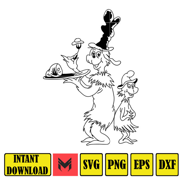 Dr Seuss Svg Layered Item, Dr. Seuss Quotes Cat In The Hat Svg Clipart, Cricut, Digital Vector Cut File, Cat And The Hat (402).jpg