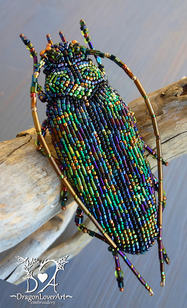 Beetle beaded embroidery brooch with mustaches.jpg