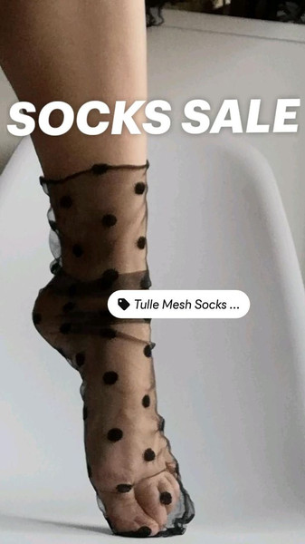 Tulle Mesh Socks with Dots for Woman