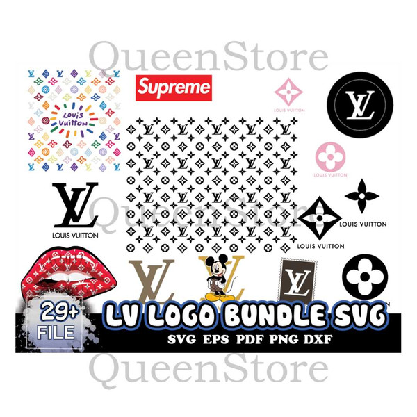 LV Logo Bundle Svg, LV Logo Svg, LV Pattern Svg, LV Vector, - Inspire Uplift