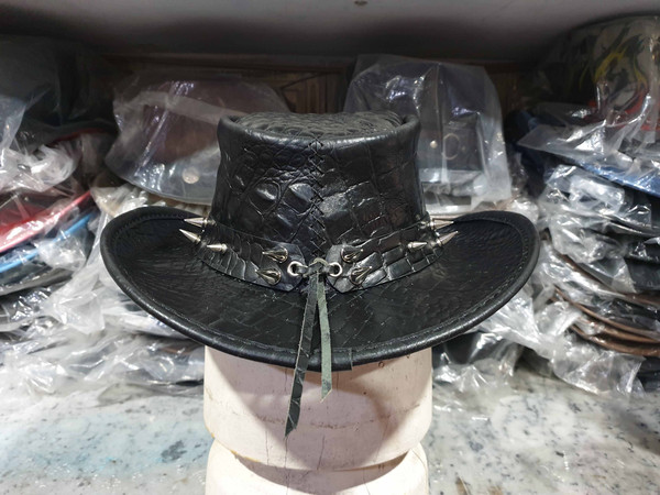 Crocodile Hunters Cowboy Leather Hat (1).jpg