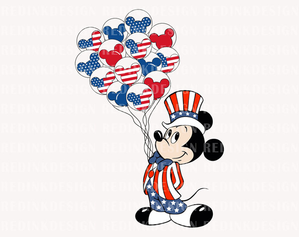 Fourth of July Png, American Flag Png, America Flag Balloon Png, July 4th Png, Freedom Png, Independence Day Png, Mouse Sublimation Design - 1.jpg